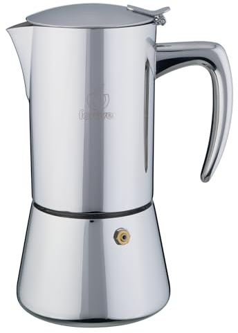 FOREVER Caffettiera Moka Inox, Miss Diamond, Caffettiera Moka per Casa, Caffettiera Portatile per Viaggio, inclusa Guarnizione in Silicone (6 Tazze)