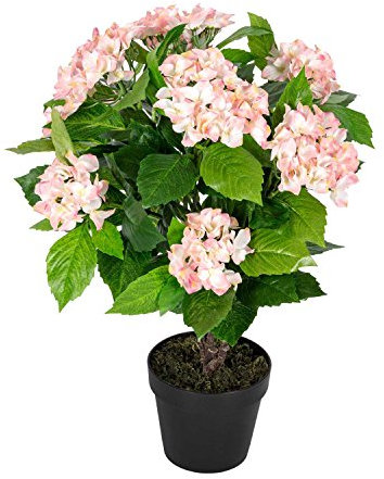 Homescapes hortensia artificial flores color rosa en maceta (70 cm)