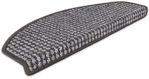 Kettelservice-Metzker Stufenmatten Gera Halbrund Anthrazit 15 Stück - Treppenmatten Treppenteppich