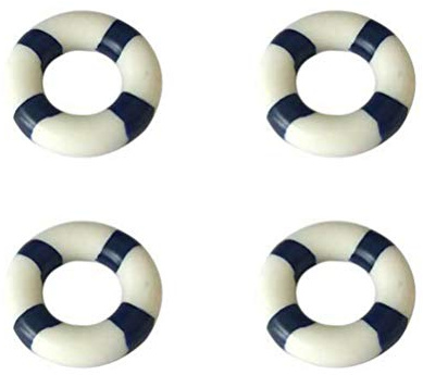 Happyyami 10pcs Mini Life Ring Decorations Wood Lifebuoy Landscape Swim Ring Buoy Nautical Decor Minature Swim Ring Decorative Ornaments 2. 3x2. 3x0. 5 cm