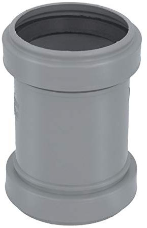 HT Rohr Überschiebmuffe Ø DN 50 mm Länge 105 mm Grau | PP Muffe Mit 2 Gummidichtringen | Kanalrohrsystem Abwasserrohr Doppelmuffe Heißwasser Chemische Beständigkeit | Abwasser Installation