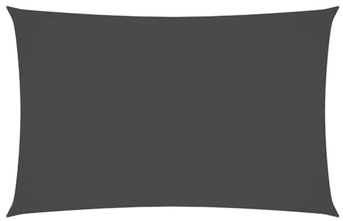 vidaXL Toldo Parasol Lona Protector Solar Sombra de Patio Jardín Terraza Balcón Parque Exterior de Vela Rectangular Tela Oxford Gris Antracita 2x5 m