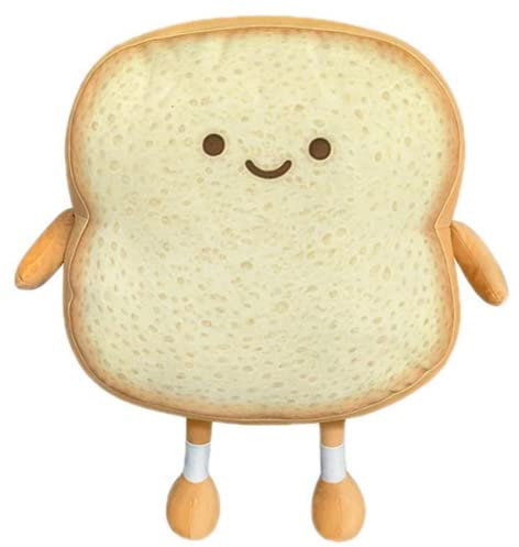 NatureMan - Pequeño cojín de pan tostado de felpa, cojín de pan tostado relleno de felpa, lindo cojín de felpa para decoración de habitación de niños y adultos (dorado)