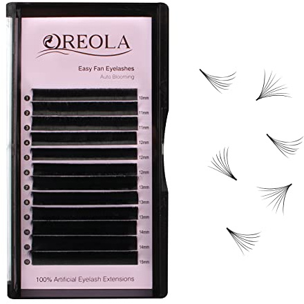 Oreola 0.07C 10-15mm Volumen Wimpern, 2D-20D Easy Fan volume eyelash extensions, Automatische Blütenwimpern, Mattschwarze Künstliche Nerzwimpern, 3D 6D 10D Volumen Russische Wimpern für den Salon