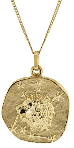 trendor Löwe Sternzeichen Ø 20 mm mit 333/8K Goldkette für Herren 41960-08-60 60 cm