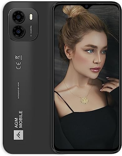AGM NOTE N1 Smartphone Unlocked, Android 13 Phone, 8 GB + 128 GB, Dual 50 MP Camera + 2 MP Micro Camera, 6.52 HD+, 4900 mAh Battery, 4G Dual SIM Phone, Face ID/Fingerprint/OTG/GPS Grey (Grey)