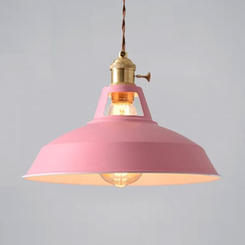 Mengjay Retro Pendelleuchte Industrielle Vintage Pendelleuchte Hängeleuchte Retro Lampenschirm Industrial E27 für Esszimmer Esstisch Flur Restaurant Wohnzimmer Hotel Café (Rot)