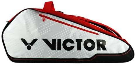 VICTOR Racket Bag Doublethermobag Badminton Tennis Squash Bag, Rot/Weiß