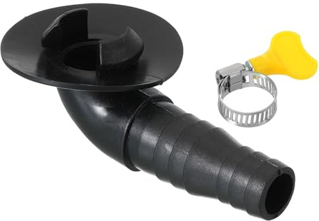 PATIKIL 20mm Air Conditioner Drain Hose Connector, 1 Pcs Universal Drain Connector with Clamp Hoop for Mini-Split Window AC Unit Faucet, Black Style 8
