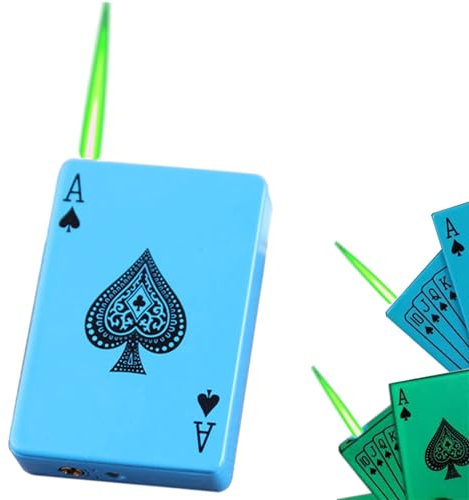 Accendino A Torcia Con Carta, Accendino Con Fiamma Verde, Accendino A Butano Ricaricabile Con Fiamma Regolabile, Accendino In Metallo Con Carta Antivento, Design Con Carta For Accendino A Butano, Rega