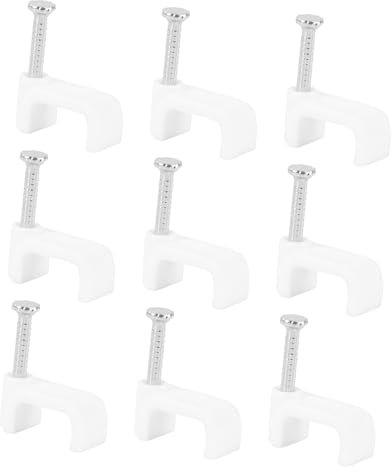 Homoyoyo 500piezas Clips De Cable Organizador De Cables Clavos De Acero Fáciles De Instalar Para Mantener y Ocultos Casa u Oficina