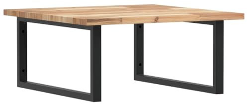 vidaXL Waschtischplatte mit Halterung, Holzplatte Waschtischkonsole Wandmontage, Waschbeckenplatte Wandkonsole Wandregal, Stahl Massivholz Akazie