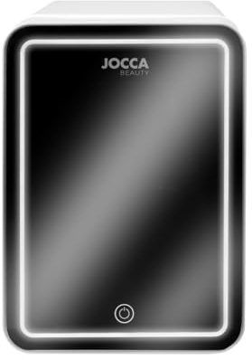Jocca - Mini Frigorifero con Specchio LED 4L | Funzione Freddo e Caldo | Compatto e Silenzioso | Connessione Casa e Auto | Ideale per Cosmetici, Ufficio e Viaggi