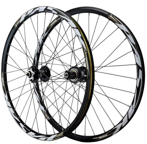 LPYDWZ MTB Fahrrad Radsatz 27,5 29 Zoll Scheibenbremse Doppelwandige Aluminiumlegierungsfelge Hybrid/Vorne und Hinten QR Fahrradrad 32H for 7-12 Geschwindigkeit(Black,27.5 INCH)