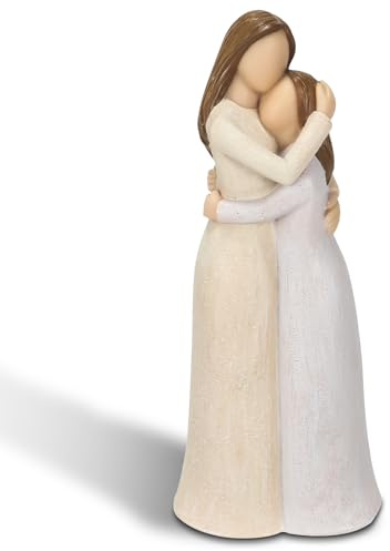 Carracci Gifts for Mom from Daughter, Mother Daughter Figurines, Resin Sculpted Hand-Painted Figure, Small Figurines Home Decor, Daughter Gifts from Mom, Living Room Tabletop Shelf Decor Statue