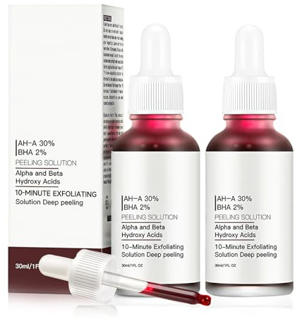 Fruchtsäurepeeling Gesicht, AH-A 30% + BHA 2% Chemisches Peeling Gesicht, Fruchtsäurepeeling Frauen, Sanftes Peelings, Feuchtigkeitsspendend, Geeignet für Eine Vielzahl von Hauttypen