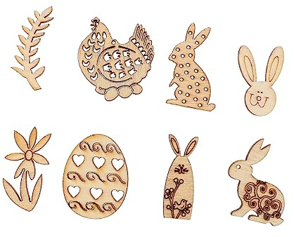 NUOBESTY 100 Pezzi Di Trucioli Di Legno Pasquali A Forma Di Pulcino Decorazioni Per Feste Pasquali Fatte A Mano