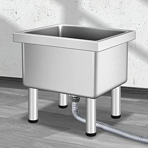 Évier de Service de Balai à Franges à Montage au Sol, évier de buanderie Domestique, bac Utilitaire avec Filtre pour Cuisine, Restaurant, Entreprise