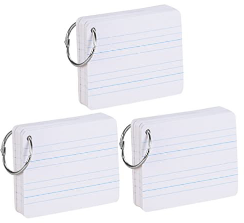 ibasenice 3pcs Double-sided English Word Blank Pinyin Cards for School Student Plain White Cards