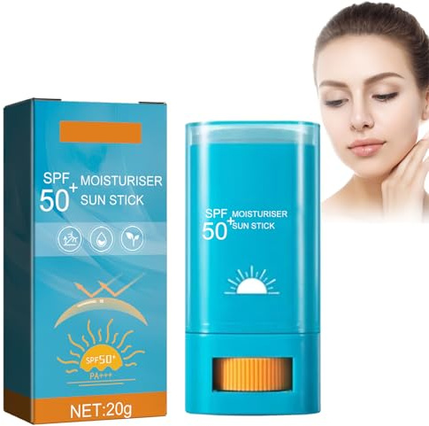 Lápiz de protección solar SPF 50+, protector solar facial para todo tipo de pieles, eficaz protección UV, lápiz protector solar hidratante de larga duración, resistente al agua, a prueba de sudor