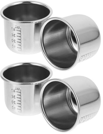 Ciieeo 4pcs Stainless Steel Medicine Cups with Graduated Scale for Hospital Use, 40ml Measuring Cups, Metal Measuring Jug, Silver