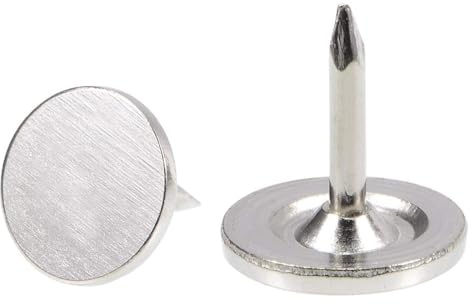 TA-VIGOR 100 chinchetas de cabeza plana resistentes, tachuelas decorativas para pared, muebles, tablero de corcho y tablón de anuncios, tachuelas de tapicería de 9,5 mm x 10 mm, para uso en casa