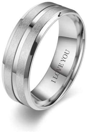 LeosHi Personalisierter Ring Schwarz Männer Ringe Paar Ringe Mit Gravur Edelstahl Herren Grün Blau Verlobungsring Für Frauen Damen Silber 925 Mit Zirkonia, Geschenkbox 49 bis 70 (Männer Silber)
