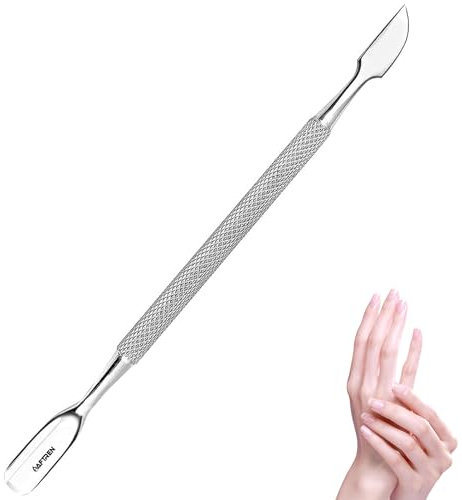 Spingi cuticole, raschietto da 8 mm, pulisci unghie, solvente per smalto in gel, strumento per manicure e pedicure, tagliaunghie a doppia estremità, per mani e piedi, in acciaio inossidabile.