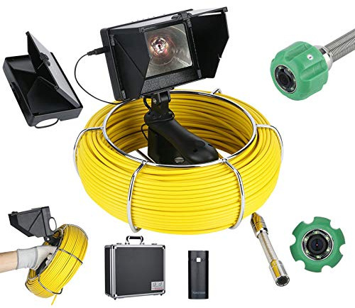 VGVSBG Telecamera Portatile per ispezione Tubi da 3 Pollici 22 mm Endoscopio Industriale Videocamera per ispezione fognature Ip68 Telecamera di Scarico Impermeabile Sistema periscopio Te
