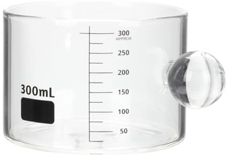 Didiseaon Tasse à Café en Verre Graduée 300 Ml Tasse à Lait et Jus Transparent Verre Résistant au Froid pour Maison Portable Mug Doseur Multifonction pour Boissons