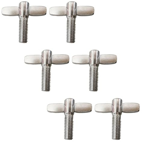 DuskHaven 6 Tornillos de Mariposa para Soporte de Platillos, para Piezas de Batería, para Caja de Batería.