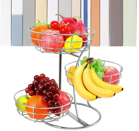Genérico Portafrutas - con Colgador para Plátanos | Cesta de frutas para encimera de cocina,Para Despensa Armario Restaurante Comida Verdura Pan Aperitivo