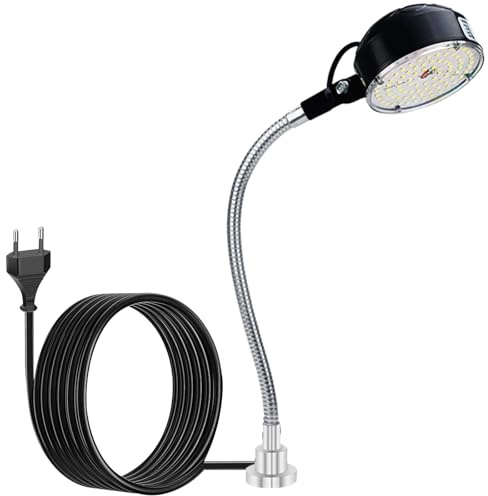 Magnetisches Arbeitslicht 15W LED Maschinenlicht mit flexiblem Schwanenhals und Magnetfuß, 36 LED-Lampenperlen, 110V-220V, LED Arbeitsleuchte für Drehmaschine, CNC, Fräsen, Bohrmaschine, Nähmaschine