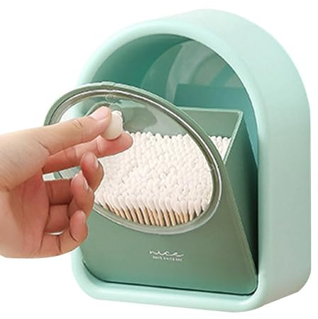 Soporte para discos de algodón para maquillaje, soporte portátil para | bastoncillos de algodón, organizadora transparente antipolvo para cosméticos - de maquillaje de pared, porta papelería