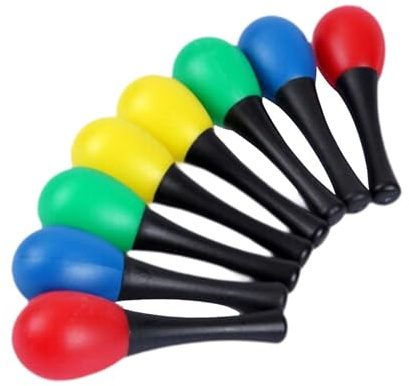 Fxzqgnh 8 Stück Maracas Hand Percussion Rasseln Rumba Sandhammer Musikinstrumente mit Angenehmem Klang für Party KTV Unterhaltung Musikabend