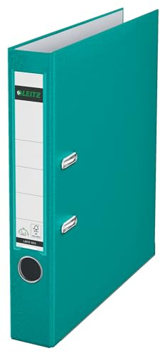 Leitz 10155052 Classeur Plastique 180° A4 à Dos Étroit avec Encoches - Turquoise
