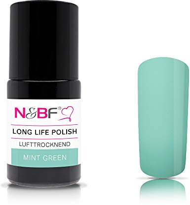 N&BF Long Life Nail Polish 15ml | Nagellack Mint Green Grün | robuste & langlebige Lacke (lufttrocknend) | Made in Germany | vegan & 7-free | long lasting Gellack ohne UV Licht