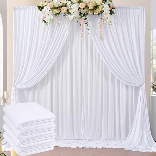 Fond Photo 3x6 m Blanc pour Mariage et Fêtes - Fond Photographie sans Plis pour Décoration