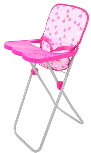 HEMOTON Baby Doll High Chair Toy Lightweight Portable Small Highchair for Dolls 18 Inch Pretend Play Feeding Chair Dollhouse Furniture Accessories