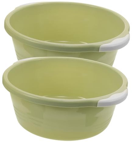 CLISPEED 2pièces Bassin Plastique Ménager Vert Moyen Antidérapant Pour Lavage Visage Et Usage Cuisine Et Salle De Bain Lot De Écologique