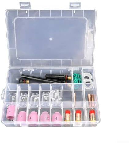 Komplettes 31-teiliges WIG-Schweißbrenner-Set für WP 17 18 26 mit #12 Glasbecher und Zubehör