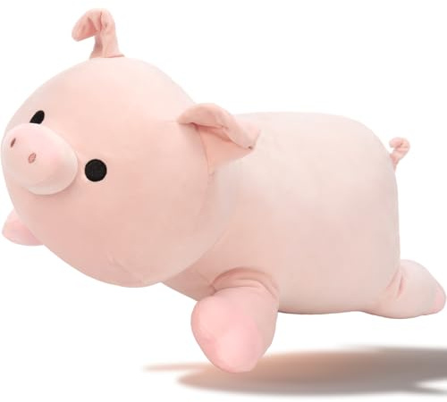 MorisMos 60cm lang Schwein Kuscheltier XXL Kissen, süß Schwein plüschtier Stofftier XXL, weich Pig Soft Toy Plüschkissen Tierkissen, Geburtstag Weihnachten Geschenk für Kinder Baby