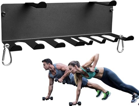Scaffalatura da parete per attrezzature da palestra, resistente, per sollevamento di cinghie e rulli in schiuma