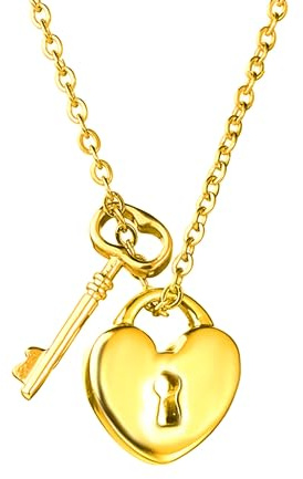 QYYZTQY Lock Necklace For Women And Men, 925 Sterling Silver Lock Heart Necklace Pendant Twist Chain Choker Necklace, Padlock Necklace For Women, Lock Chain Necklace, Lock Necklace Men