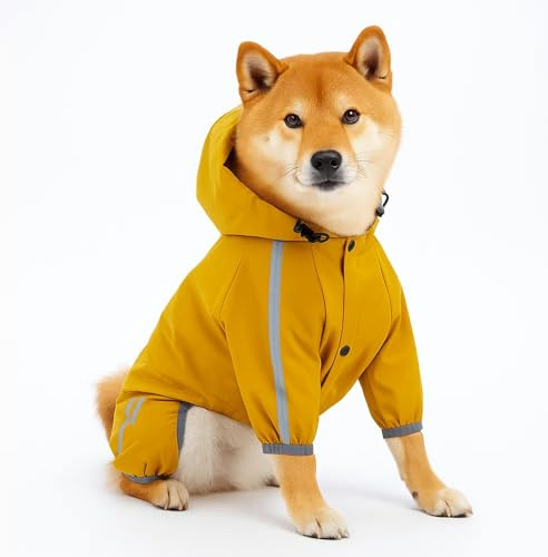 1PCS Dog Coats Waterproof, Lightweight Rain Coat with Adjustable Straps, Reflective Dog Coat with Harness Hole for Small Dogs, Easy to Wear for Daily Walks and Outdoor Activities