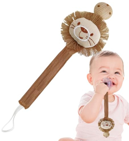 Sujeta Chupete Bebé De Algodón - Muñeca Linda Mordedor Cadena Antipérdida Con Clip Madera Haya | Correa De Tela Calmante Para Chupetes, Juguetes Dentición, Manta Infantil | Recién Nacido