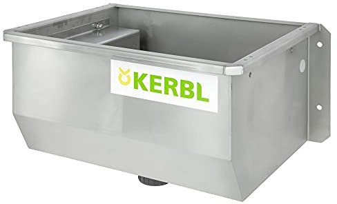 Kerbl Edelstahl Trogtränke 50cm, Ablauf 2, mit Heizung 100W