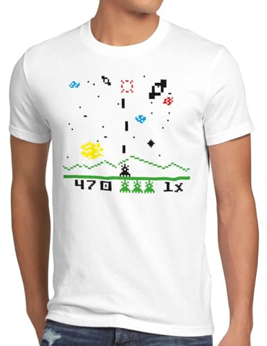 style3 Sheldon Invaders Camiseta para Hombre T-Shirt, Talla:, Color:Blanco