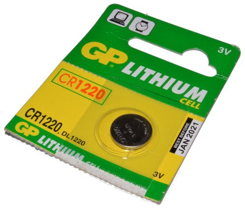 GP Cell Button Battery CR1220 DL1220 3V 1 Pack