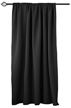 WOLTU Verdunklungsvorhänge mit Kräuselband Blickdicht 135x175cm Schwarz | Blickdichte Gardinen Abdunkelnd 250g/m² schwerer Thermovorhang Hitzeschutz für Wohnzimmer Schlafzimmer 175cm Lang (1 Stück)